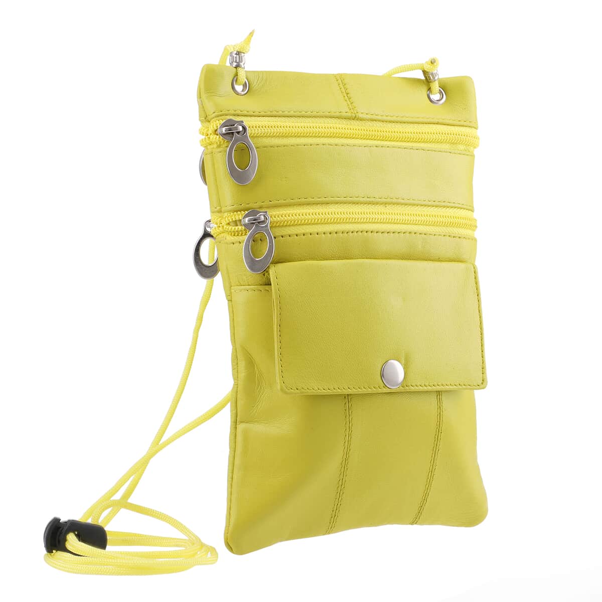 Newage Yellow 100% Genuine Leather Crossbody Bag with Man-made Strap image number 2