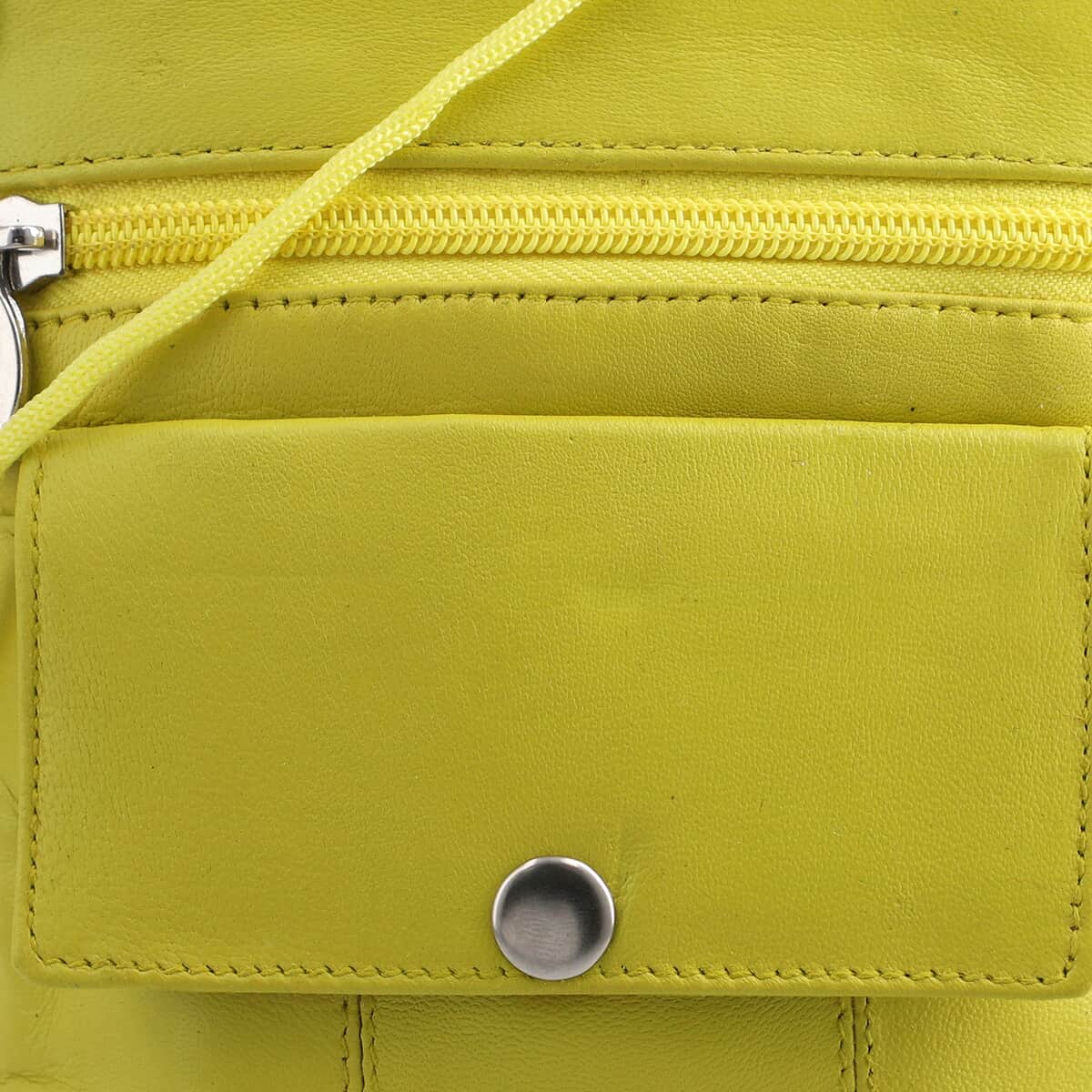Newage Yellow 100% Genuine Leather Crossbody Bag with Man-made Strap image number 5