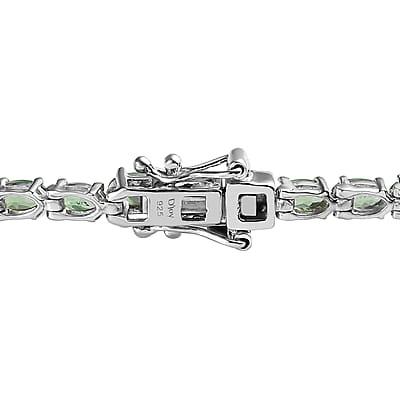 Natural Tsavorite Garnet Tennis Bracelet in Platinum Over Sterling Silver (6.50 In) 6.50 ctw