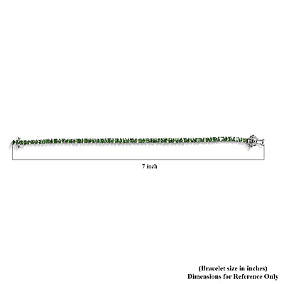 Natural Tsavorite Garnet Tennis Bracelet in Platinum Over Sterling Silver (6.50 In) 6.50 ctw