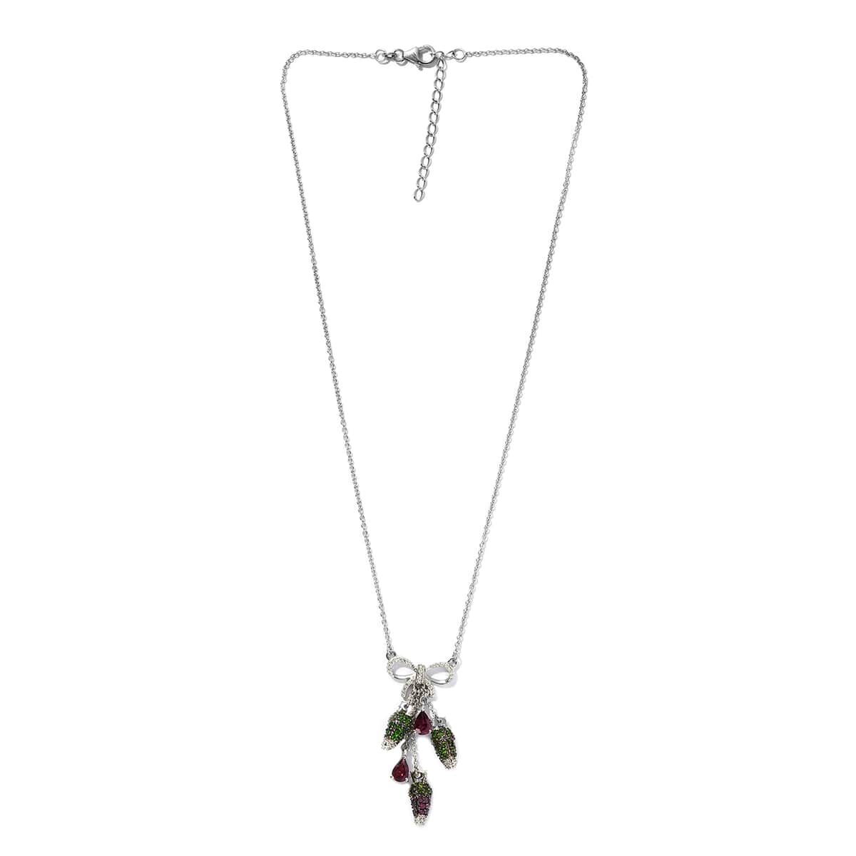GP Special Chilli Pepper Collection Multi Gemstone Fancy Necklace 18 Inches in Platinum Over Sterling Silver 4.65 ctw image number 0