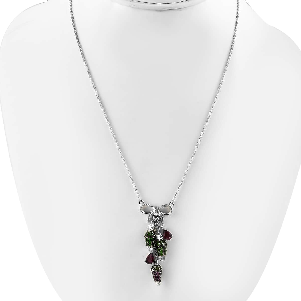 GP Special Chilli Pepper Collection Multi Gemstone Fancy Necklace 18 Inches in Platinum Over Sterling Silver 4.65 ctw image number 2