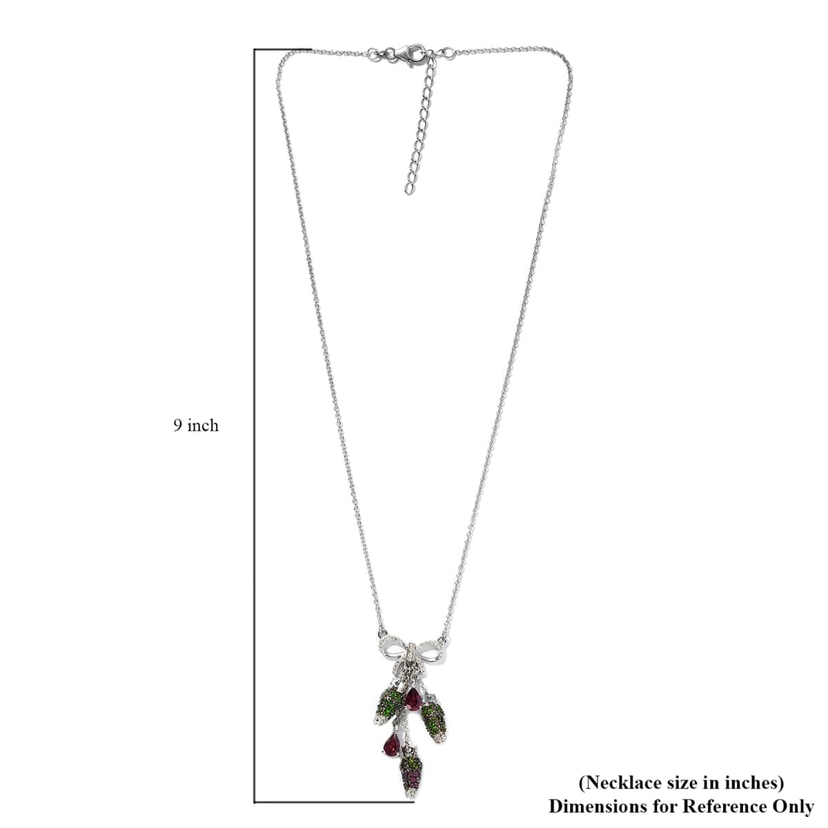 GP Special Chilli Pepper Collection Multi Gemstone Fancy Necklace 18 Inches in Platinum Over Sterling Silver 4.65 ctw image number 5