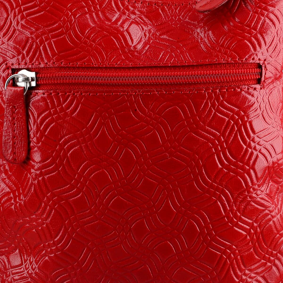 Vivid by Sukriti Red Traditional Palace Corridor Pattern Hand Painted Genuine Leather Crossbody Bag image number 5