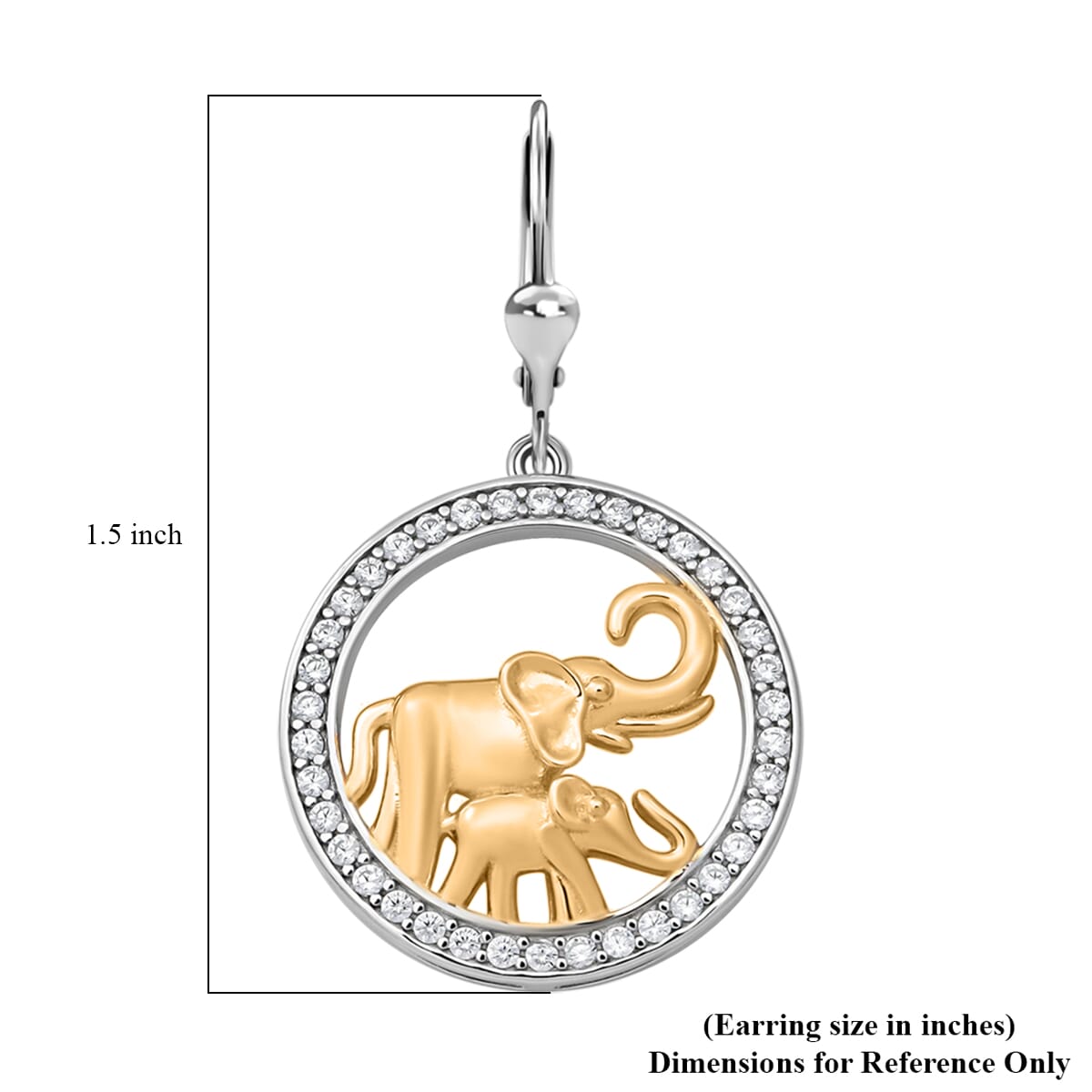 Simulated Diamond 1.50 ctw Earrings in 14K YG and Rhodium Over Sterling Silver  image number 4