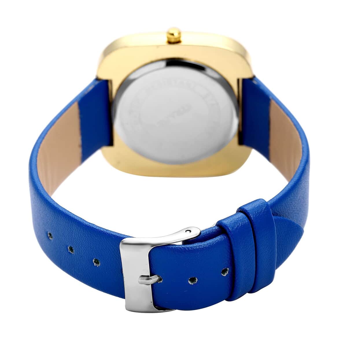 Strada Japanese Movement 3D Simulated Lapis Dial Watch in Blue Faux Leather Strap (35.80mm) (5.5-7.5 Inches) image number 5