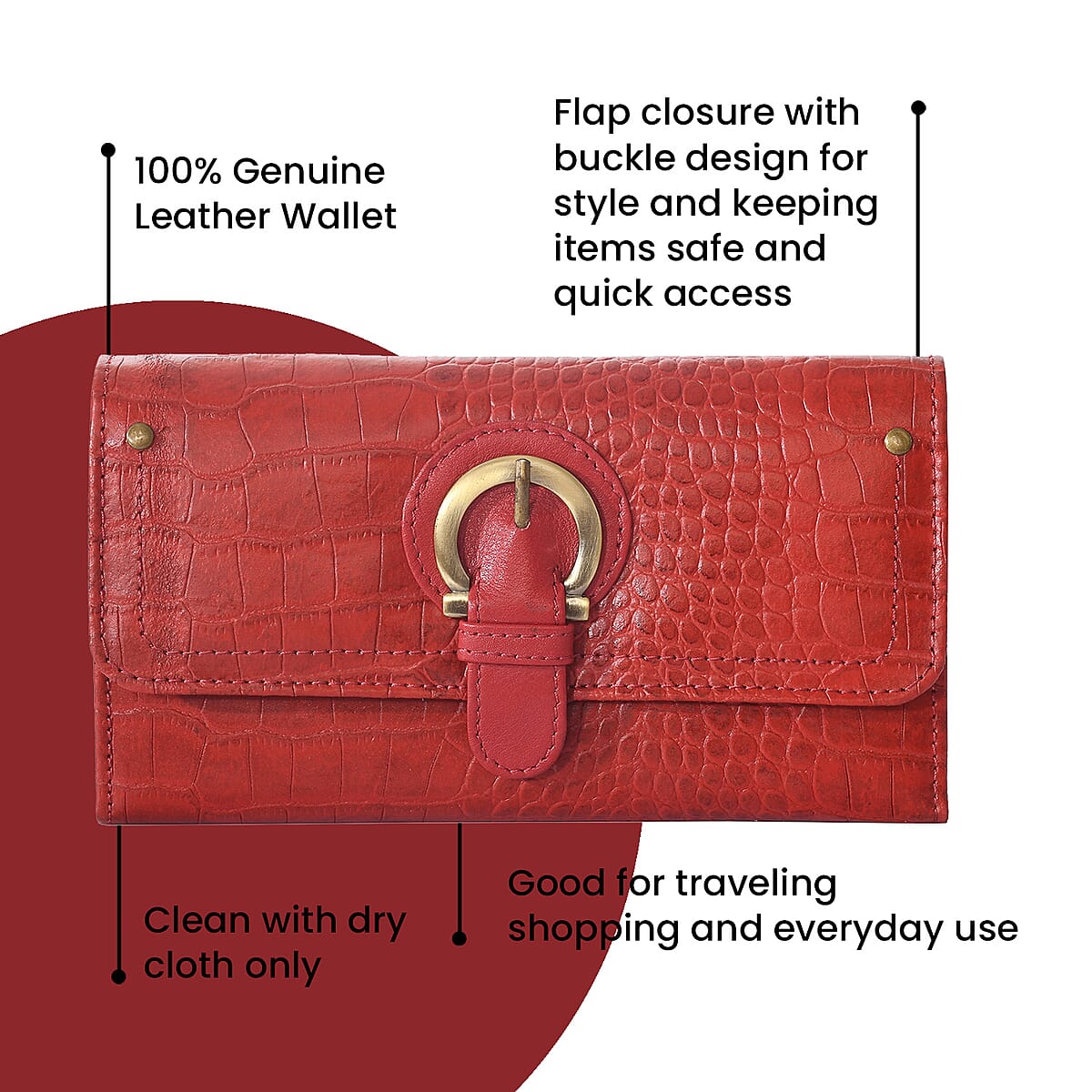 Union Code Red RFID Genuine Leather Wallet for Women | Leather Purse | Card Holder | Designer Wallet image number 3