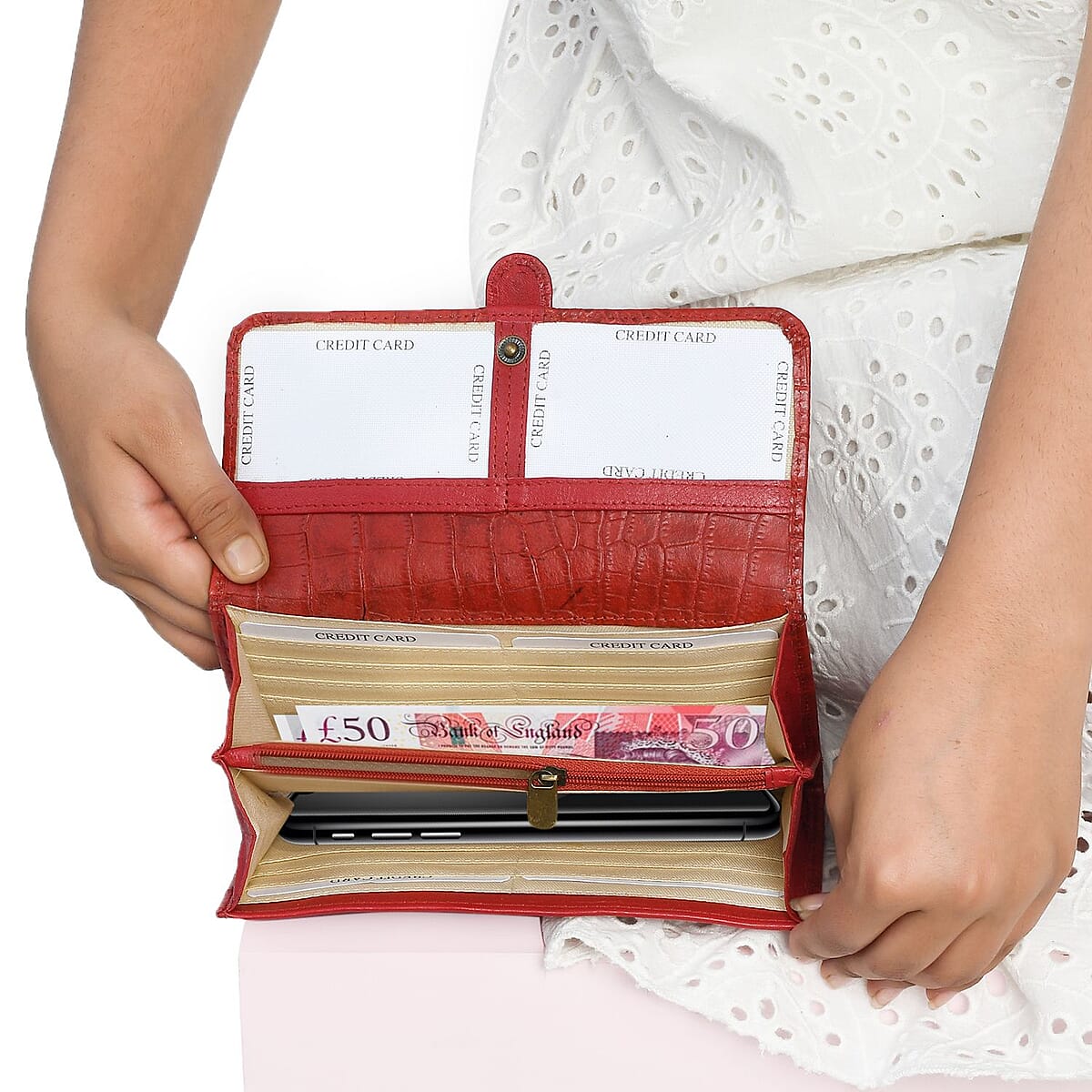 Union Code Red RFID Genuine Leather Wallet for Women | Leather Purse | Card Holder | Designer Wallet image number 4