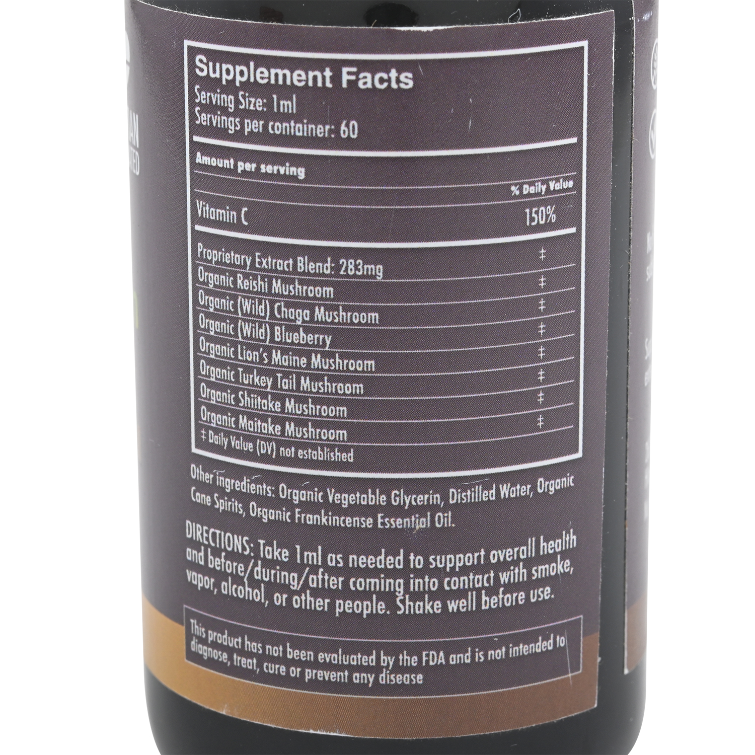 NutroMushroom Rescue Multi-Mushroom Super Foods Organic Tincture 60ML