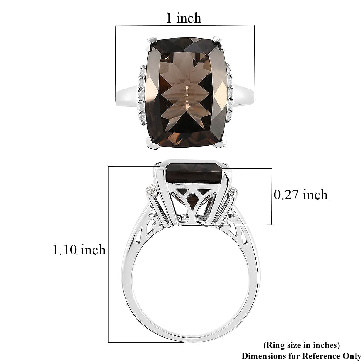 Luxoro 10K White Gold Premium Colombianite and Diamond Ring (Size 8.0) 9.40 ctw