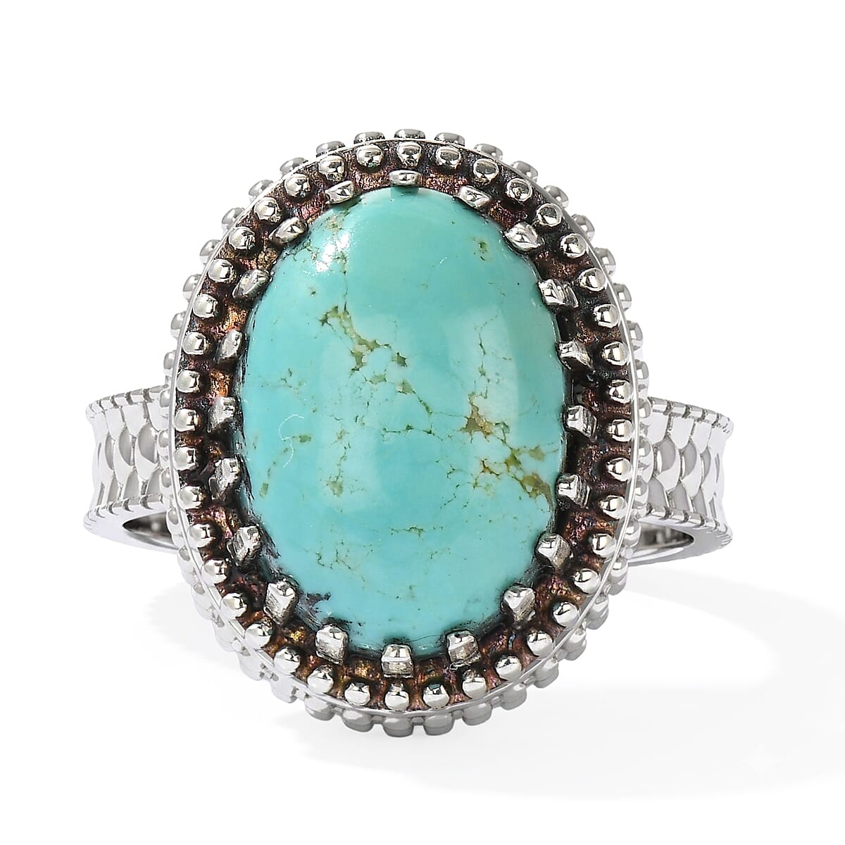 D'Joy Artisan Crafted Premium Tahoe Nevada Turquoise 5.35 ctw Desert Naja Ring in Sterling Silver (Size 6.0)