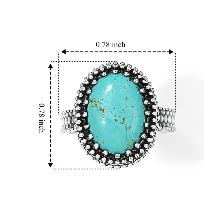 D'Joy Artisan Crafted Premium Tahoe Nevada Turquoise 5.35 ctw Desert Naja Ring in Sterling Silver (Size 6.0)