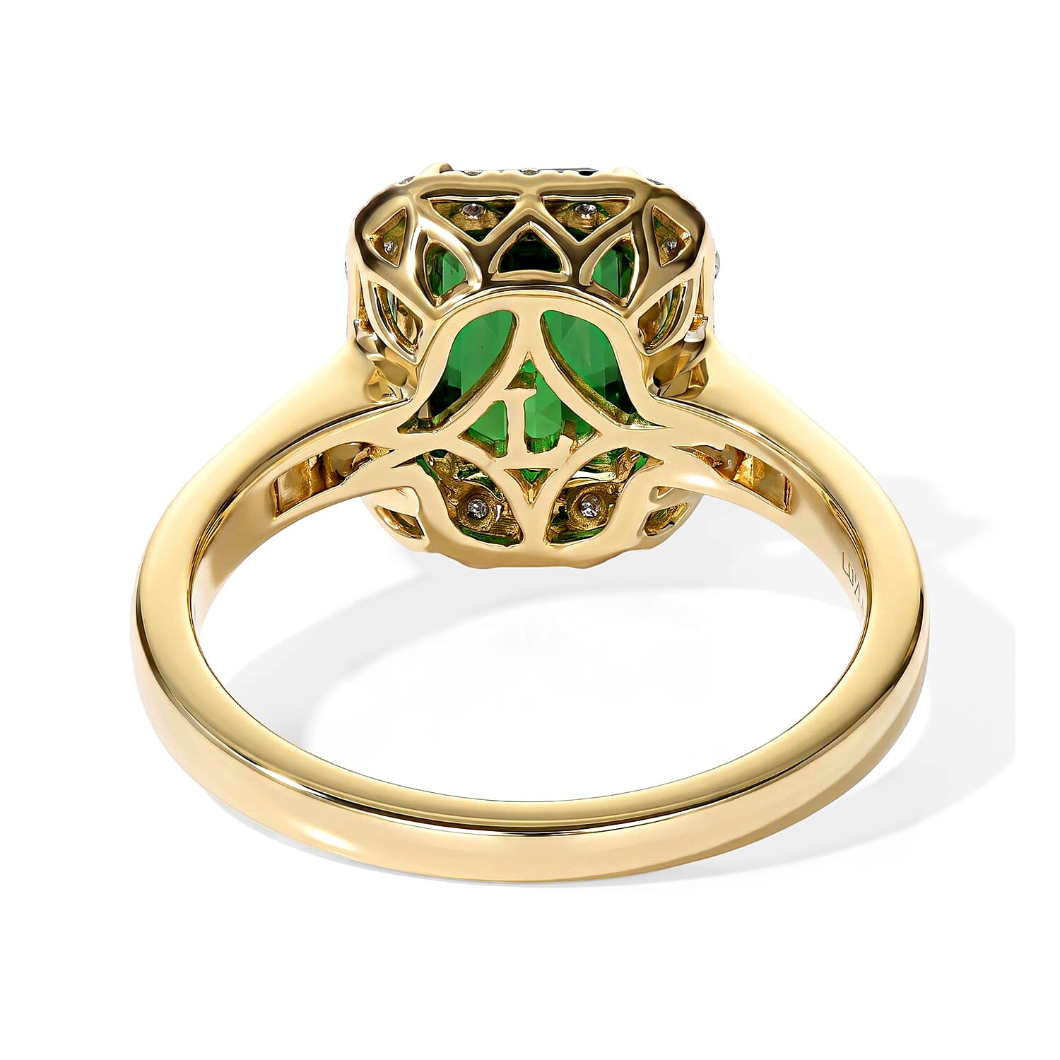 Certified & Appraised AAA Sapo Tourmaline and Luxuriant Lab Grown Diamond G-H SI 2.00 ctw Ring in 10K Yellow Gold (Size 6.0)