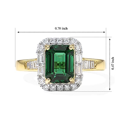 Certified & Appraised AAA Sapo Tourmaline and Luxuriant Lab Grown Diamond G-H SI 2.00 ctw Ring in 10K Yellow Gold (Size 6.0)