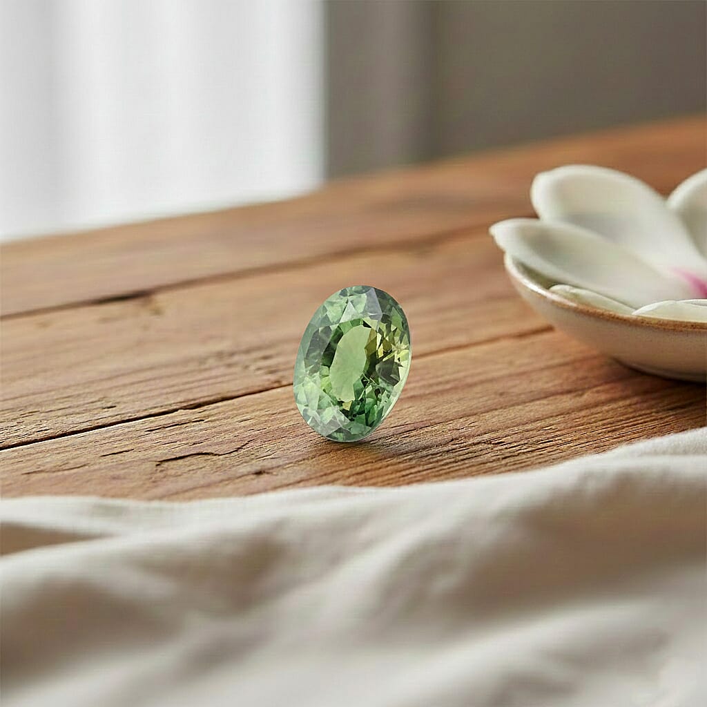 AAAA Green Sapphire (Ovl 8x6mm) 1.50 ctw