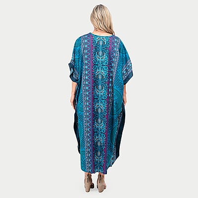 Winlar Blue Kaftan Maxi Dress - One Size Fits Most