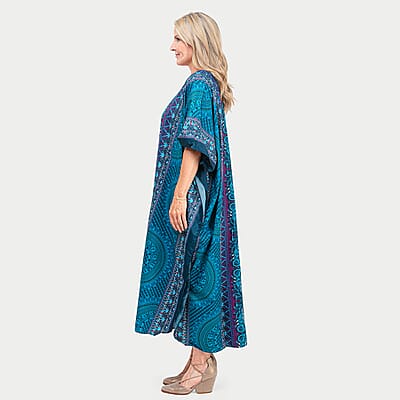 Winlar Blue Kaftan Maxi Dress - One Size Fits Most