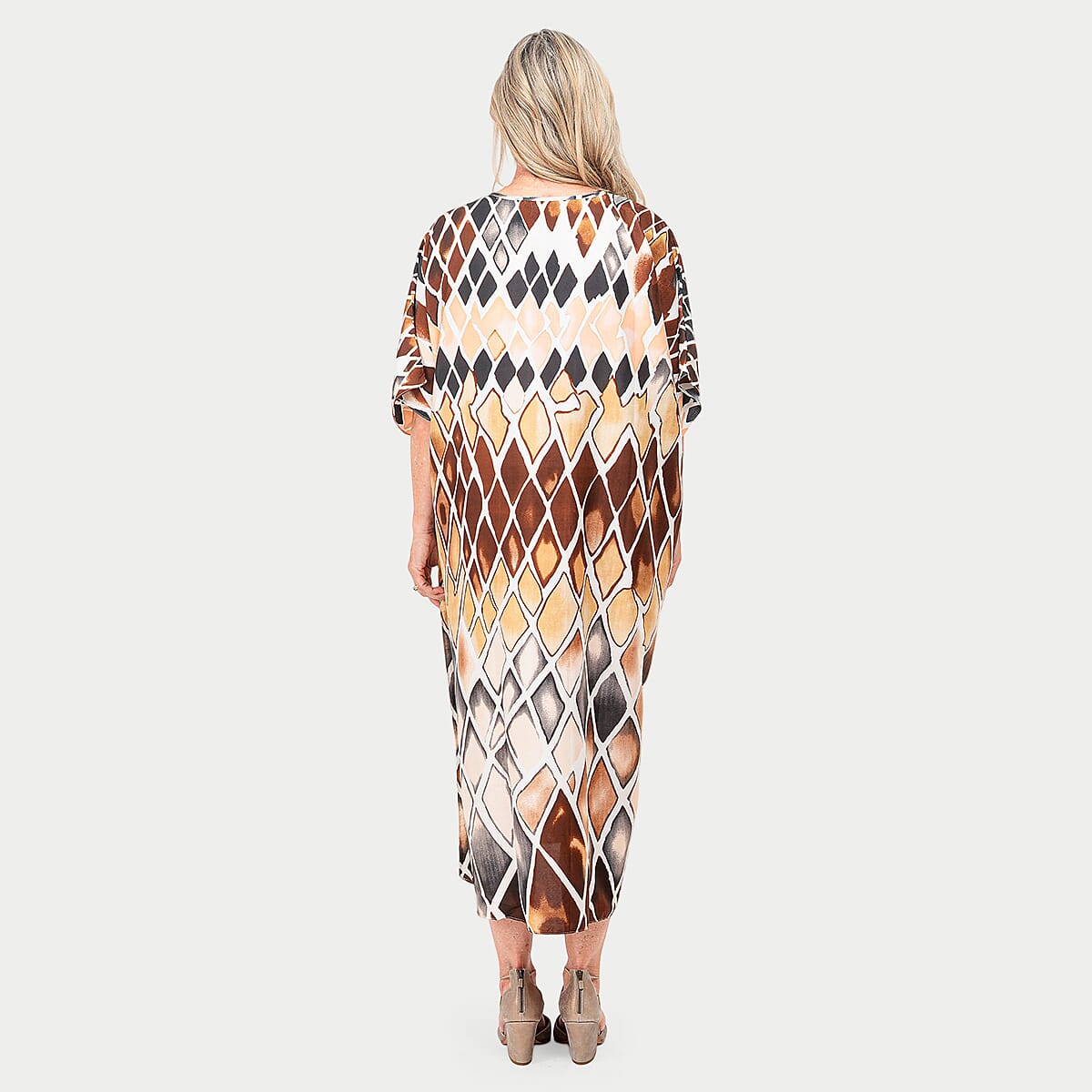 Winlar Brown Kaftan Maxi Dress - One Size Fits Most