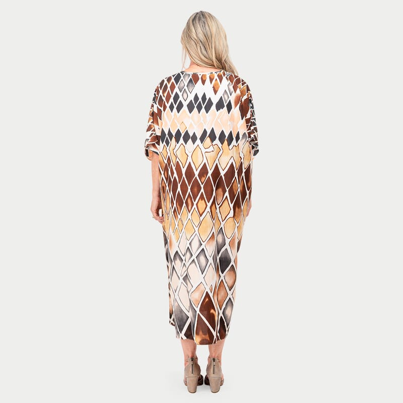 Winlar Brown Kaftan Maxi Dress - One Size Fits Most