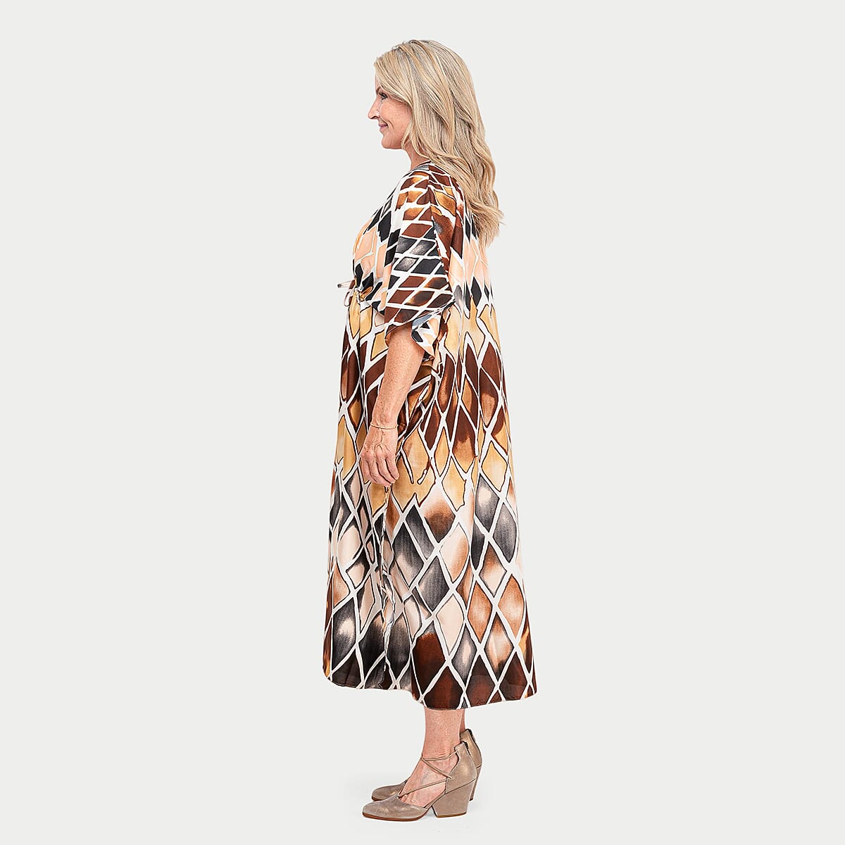 Winlar Brown Kaftan Maxi Dress - One Size Fits Most