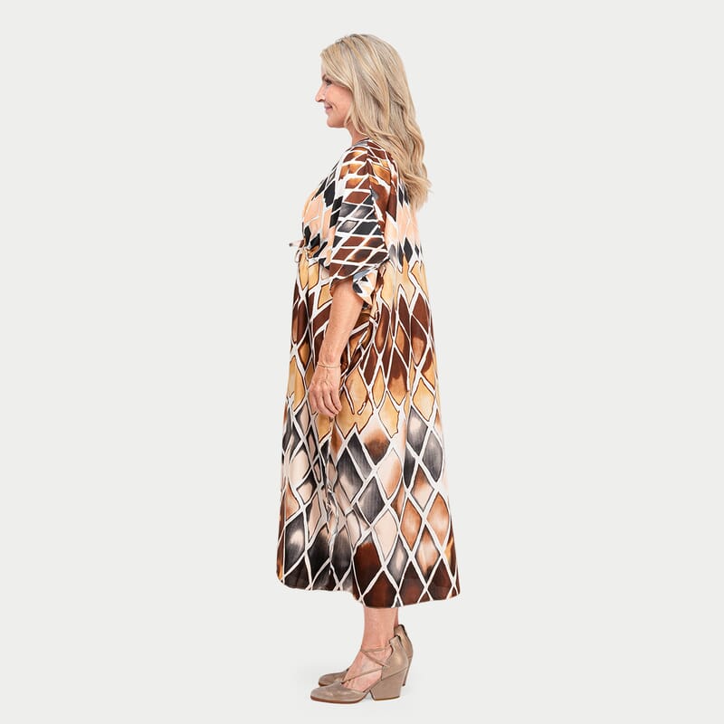 Winlar Brown Kaftan Maxi Dress - One Size Fits Most