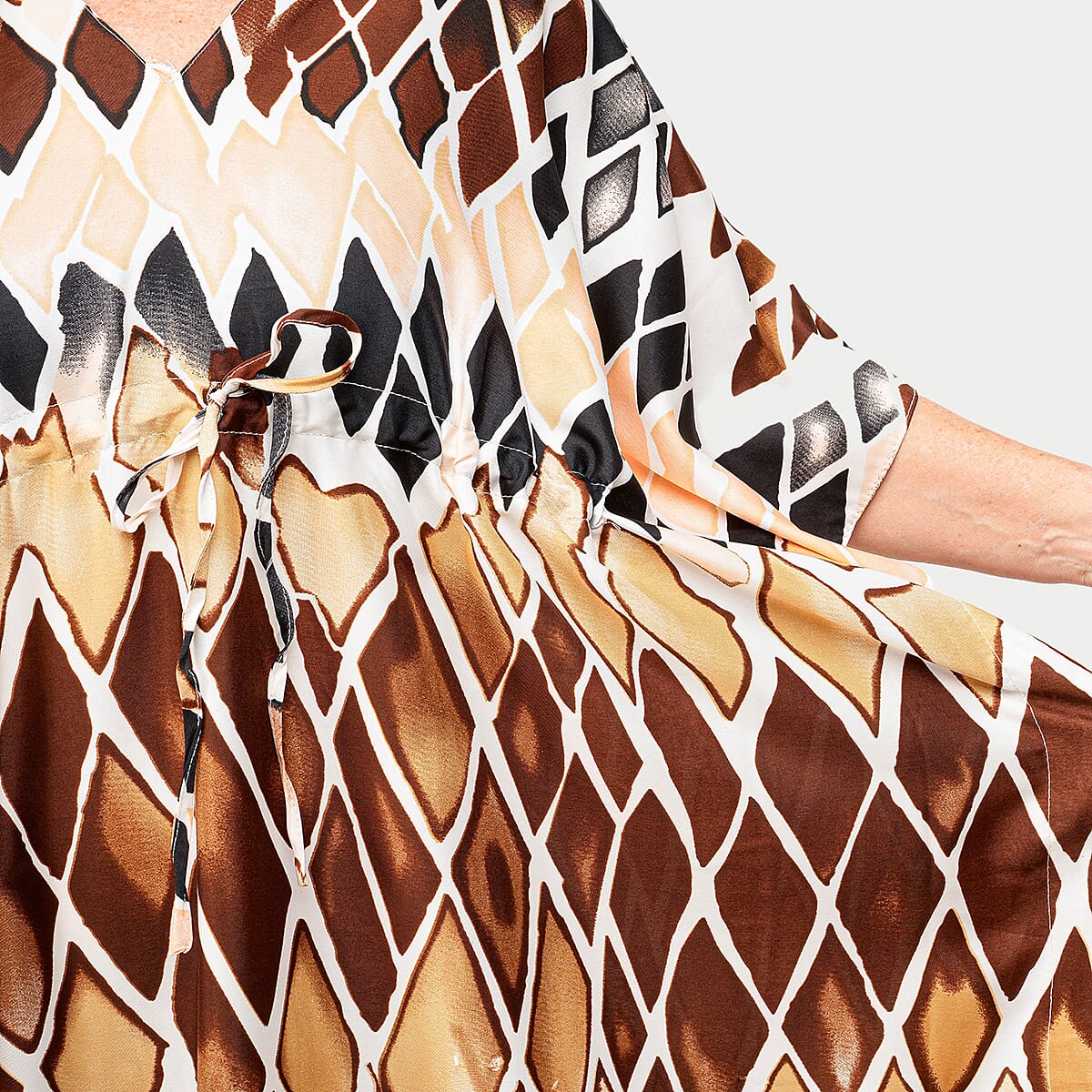 Winlar Brown Kaftan Maxi Dress - One Size Fits Most