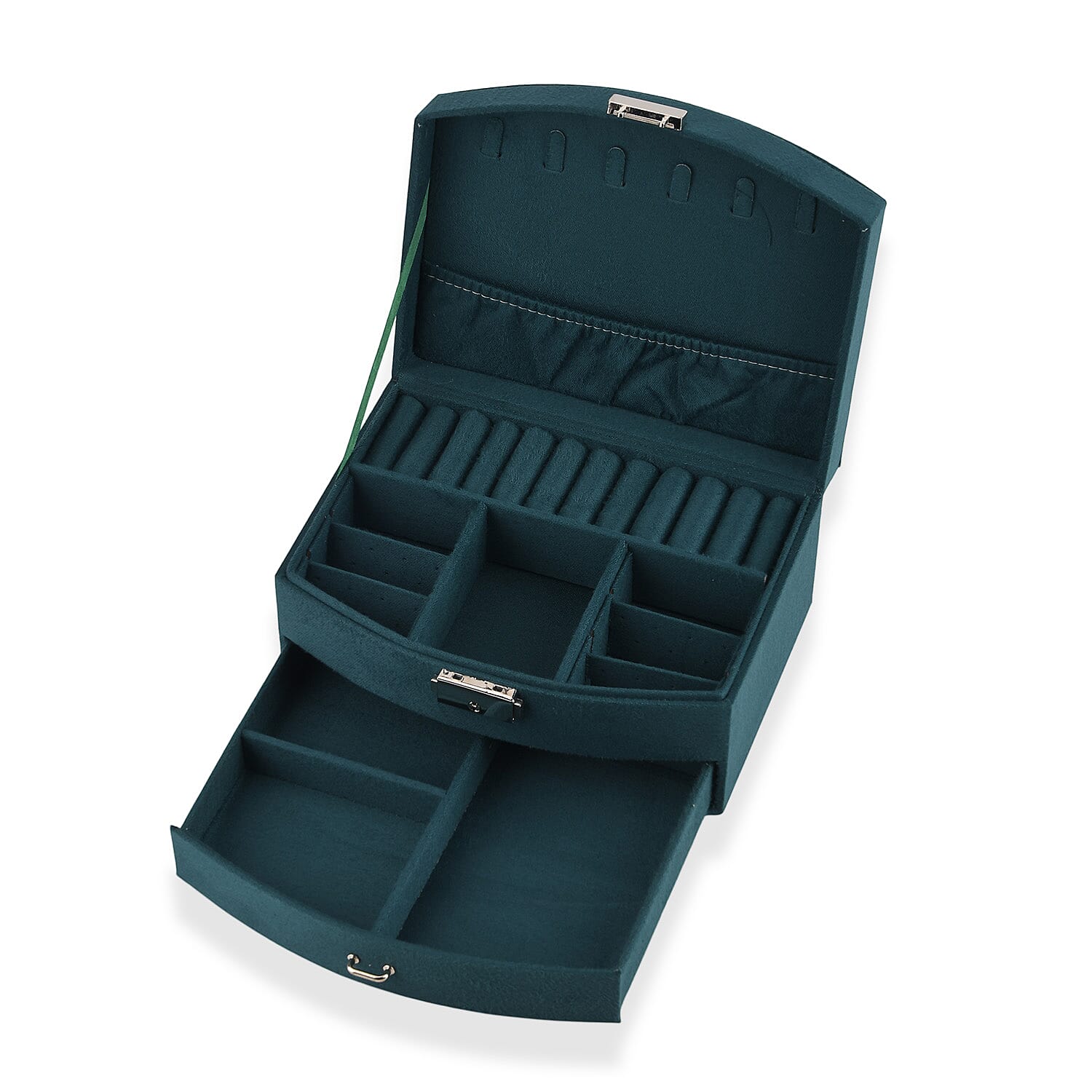 Green Velvet 2 Layer Jewelry Box