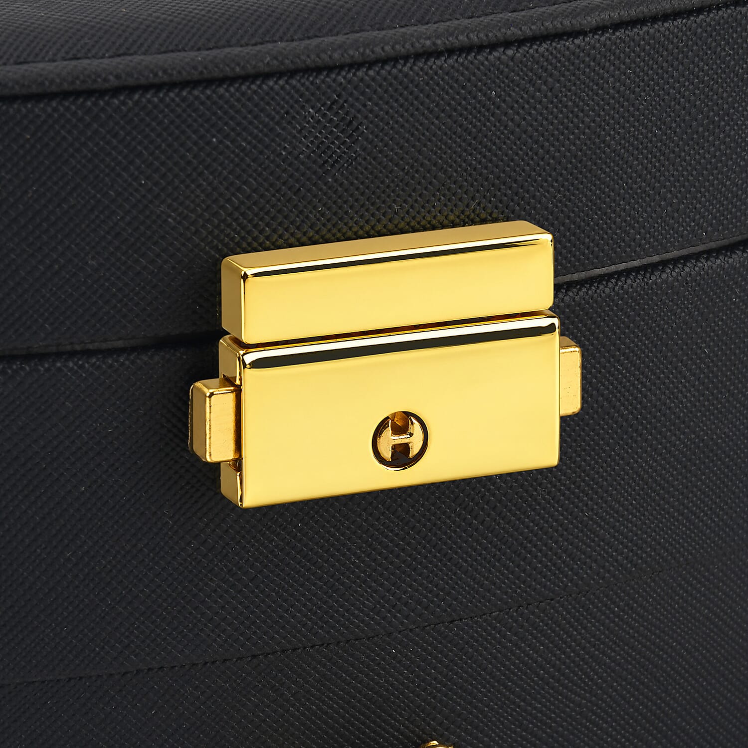 Black Faux Leather 2 Layer Jewelry Box