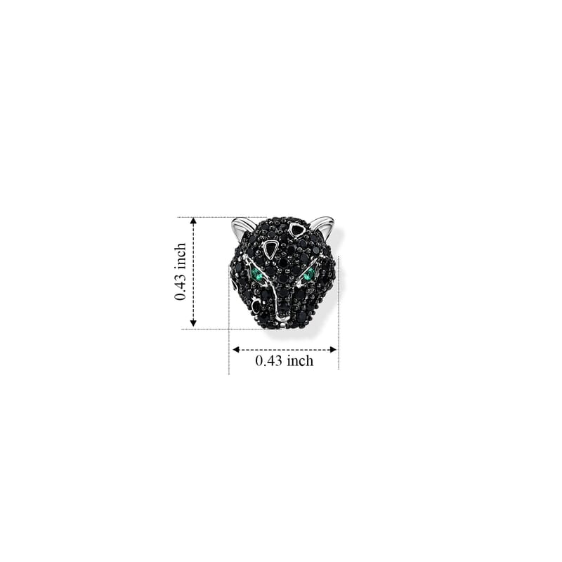 EverTrue Thai Black Spinel and Simulated Green Diamond 1.30 ctw Leopard Earrings in Silvertone