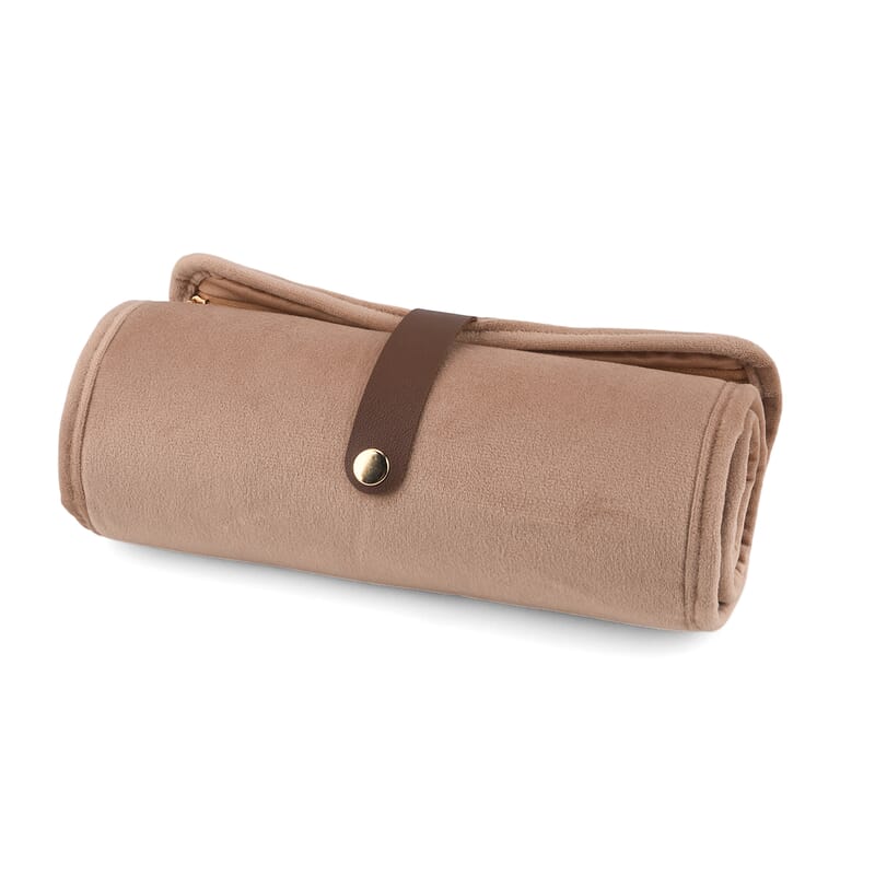 Livmore Brown Jewelry Travel Roll Organizer