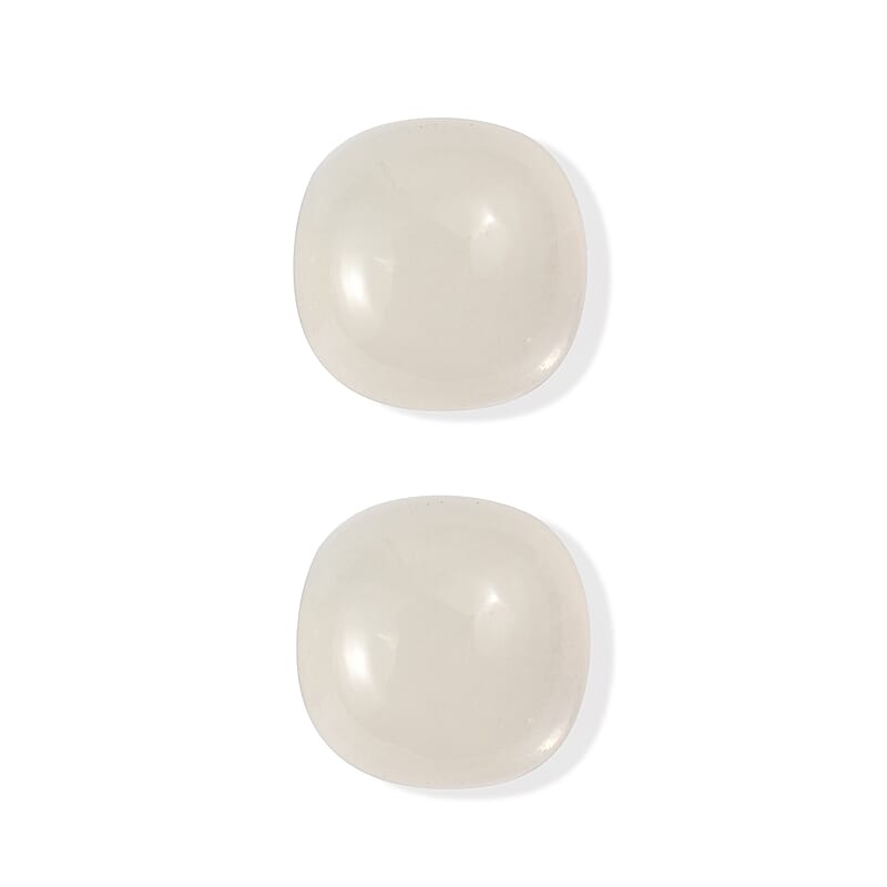 White Moonstone Set of 2 (Cush 8x8 mm) 4.04 ctw