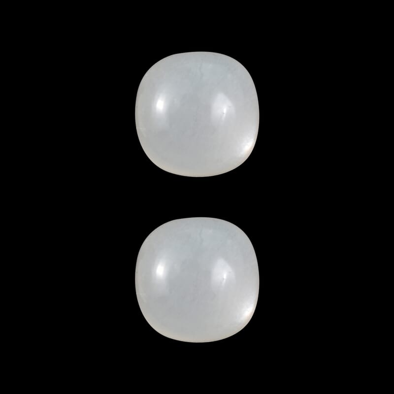 White Moonstone Set of 2 (Cush 8x8 mm) 4.04 ctw