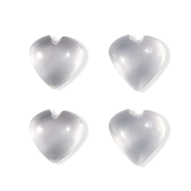 White Moonstone Set of 4 (Hrt 5 mm) 1.67 ctw