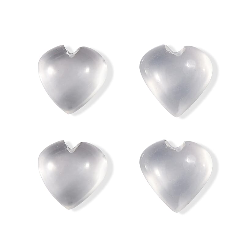 White Moonstone Set of 4 (Hrt 5 mm) 1.67 ctw