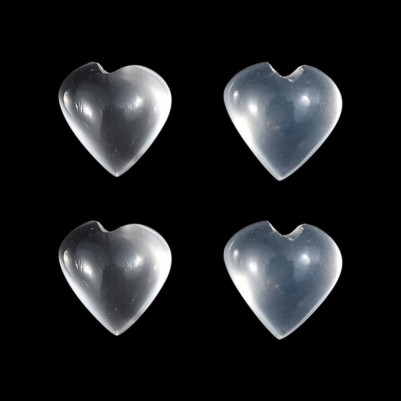 White Moonstone Set of 4 (Hrt 5 mm) 1.67 ctw