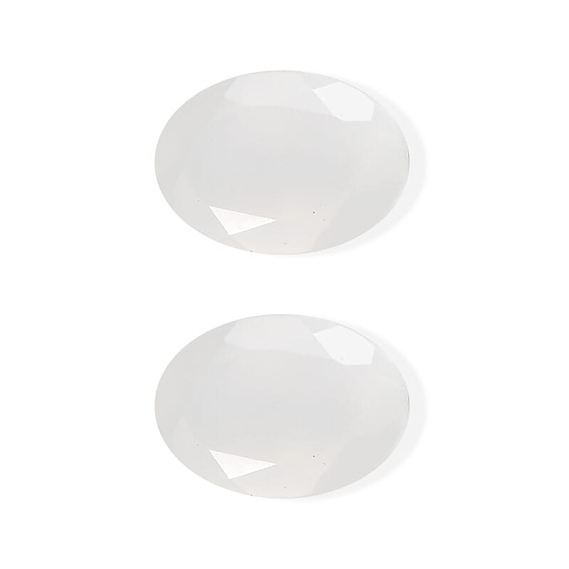 White Moonstone Set of 2 (Ovl 7x5 mm) 1.10 ctw