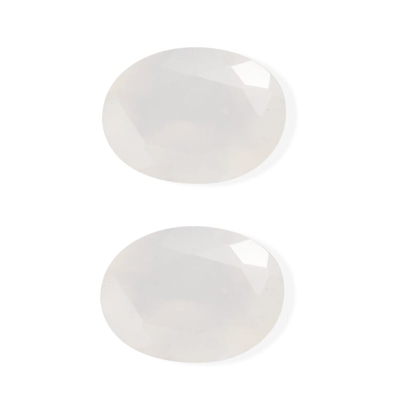 White Moonstone Set of 2 (Ovl 8x6 mm) 1.82 ctw