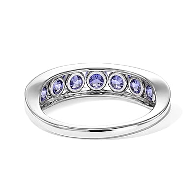 EverTrue Tanzanite 1.35 ctw 7 Stone Look Ring in Platinum Bond (Size 5.0)