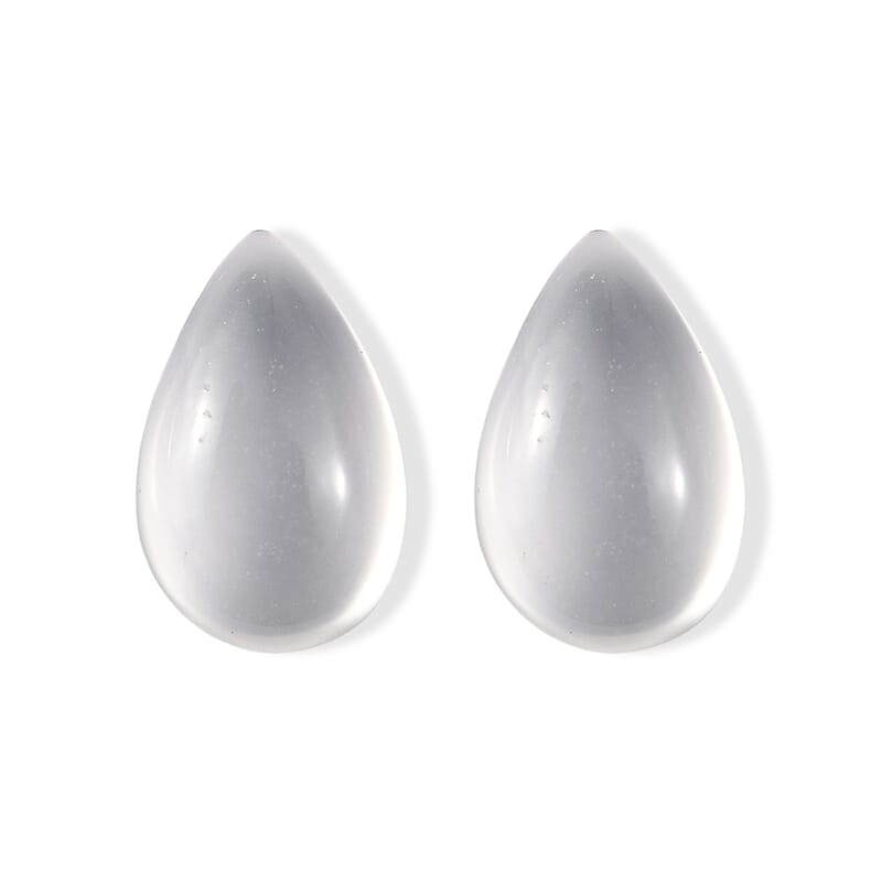 White Moonstone Set of 2 (Pear 9x6 mm) 2.45 ctw