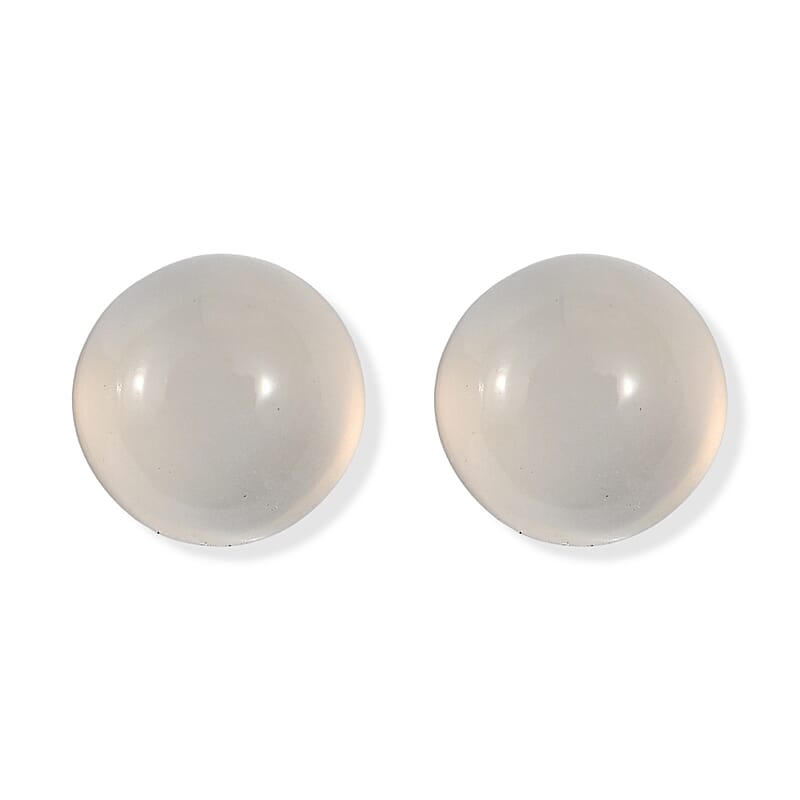 White Moonstone Set of 2 (Rnd 6 mm) 1.49 ctw