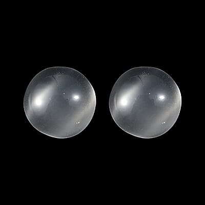White Moonstone Set of 2 (Rnd 8 mm) 3.20 ctw