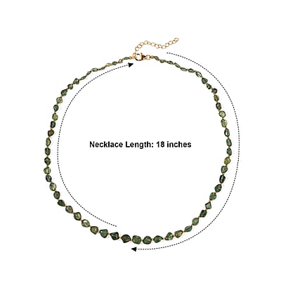 D'Joy Premium Green Apatite 55.00 ctw Necklace in 18K Vermeil Yellow Gold Over Sterling Silver 18 Inches