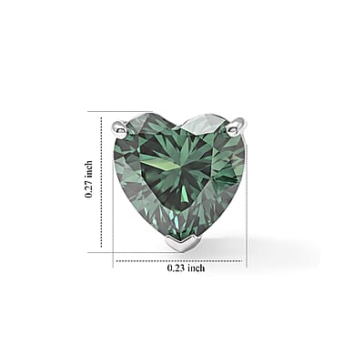 D'Joy Green Moissanite 1.75 ctw Stud Earrings in Rhodium Over Sterling Silver