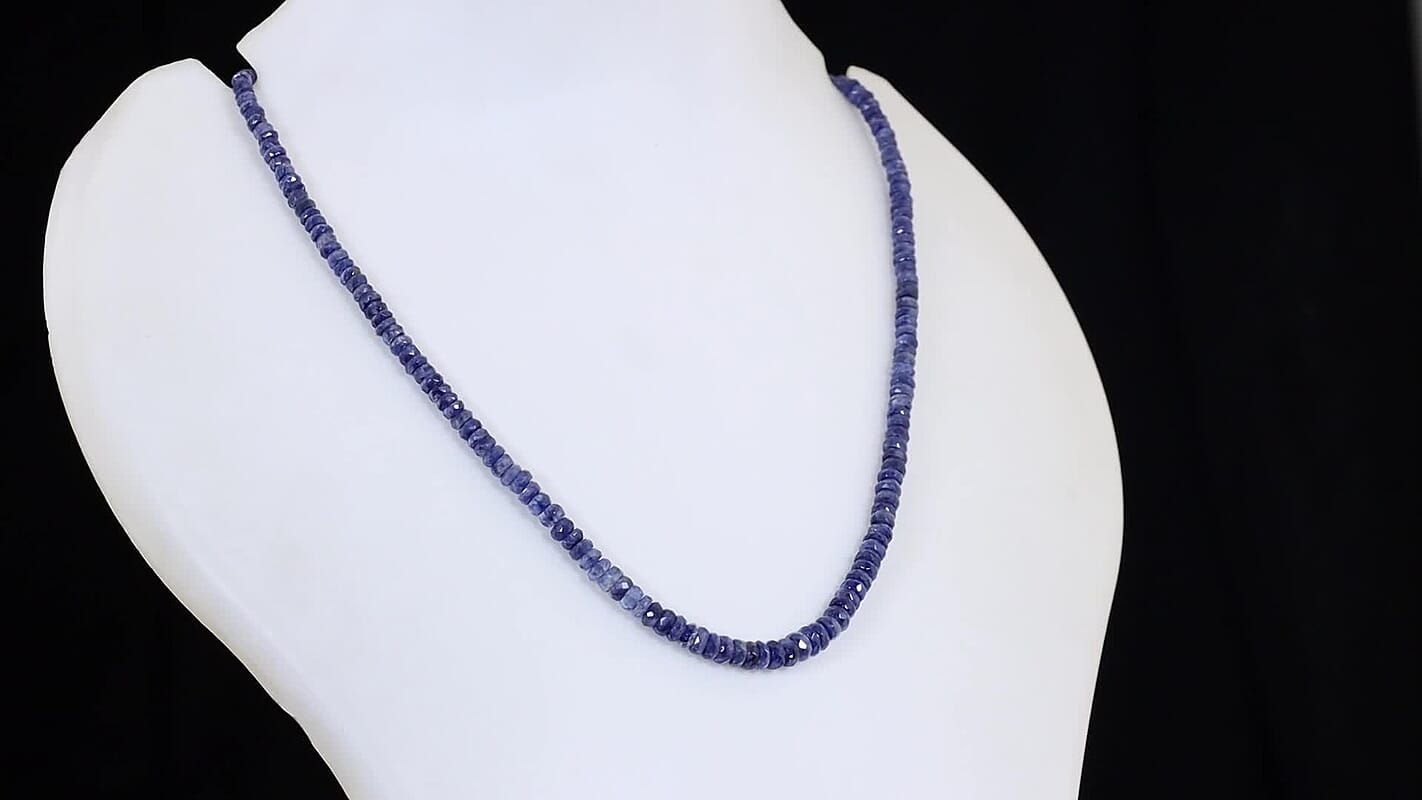 D''Joy Premium Kyanite 100.00 ctw Necklace in Rhodium Over Sterling Silver 18 Inches