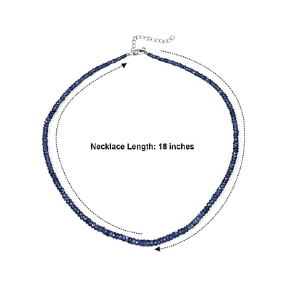 D'Joy Premium Kyanite 100.00 ctw Necklace in Rhodium Over Sterling Silver 18 Inches
