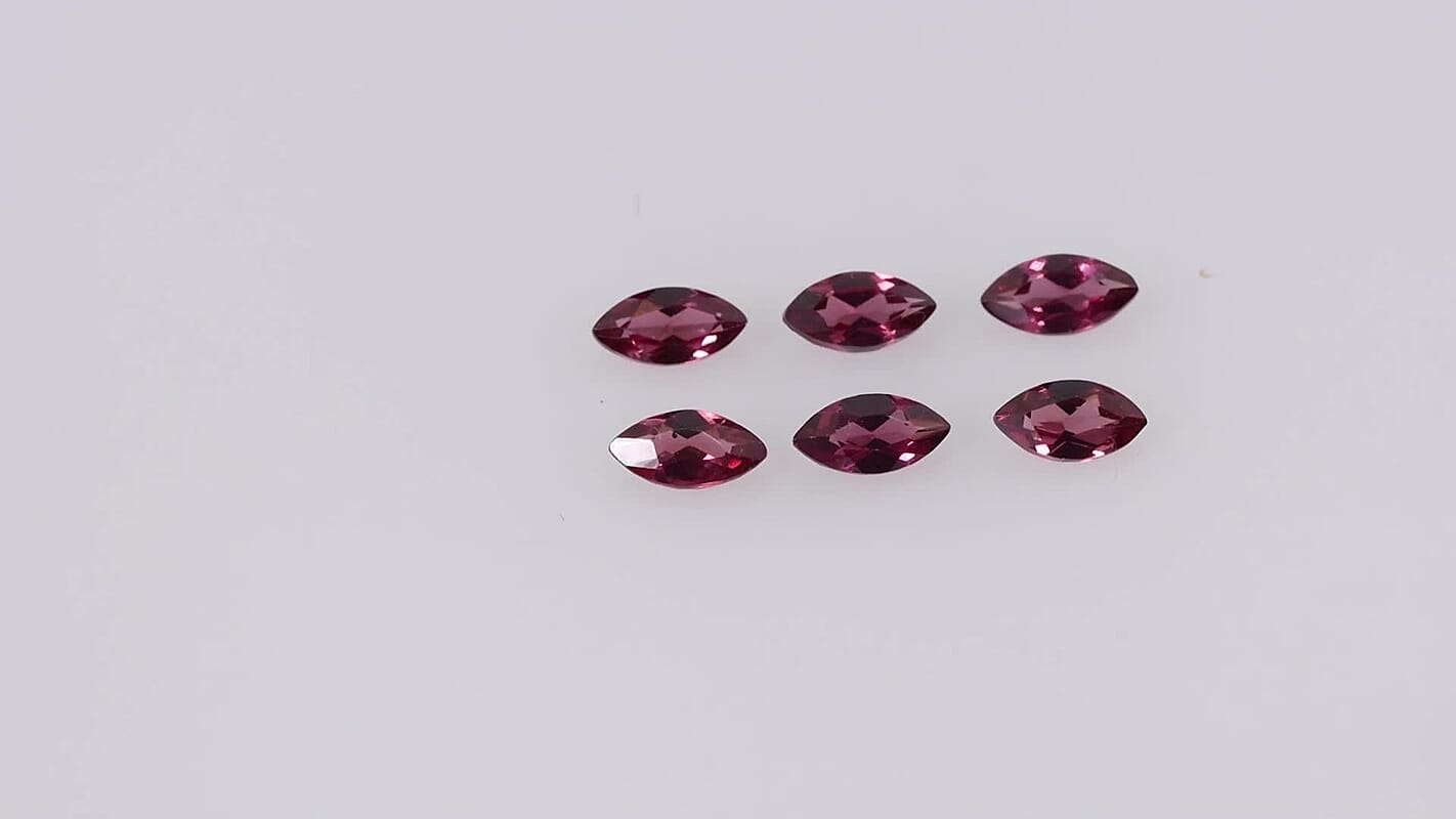 Orissa Rose Garnet Set of 6 (Mrq 5x2.5 mm) 1.05 ctw