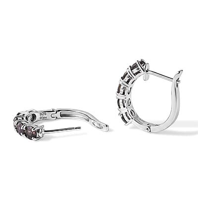 D'Joy Premium Shades of Natural Australian Sapphire 3.40 ctw Earrings in Rhodium Over Sterling Silver