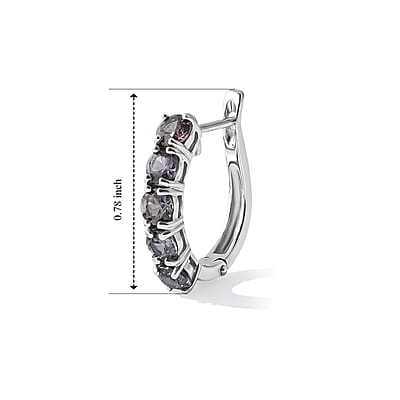 D'Joy Premium Shades of Natural Australian Sapphire 3.40 ctw Earrings in Rhodium Over Sterling Silver