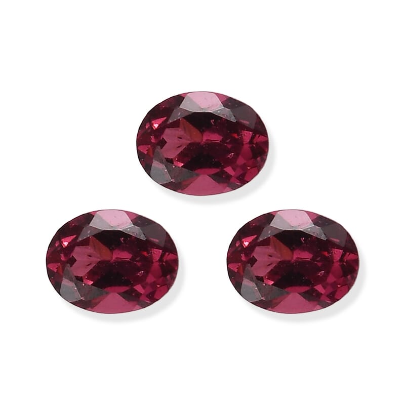 Orissa Rose Garnet Set of 3 (Ovl 5x4 mm) 1.20 ctw