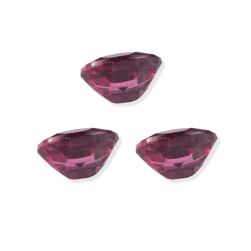 Orissa Rose Garnet Set of 3 (Ovl 5x4 mm) 1.20 ctw